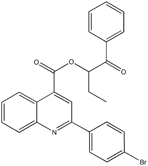 1-benzoylpropyl 2-(4-bromophenyl)-4-quinolinecarboxylate Struktur