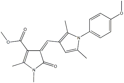 methyl 4-{[1-(4-methoxyphenyl)-2,5-dimethyl-1H-pyrrol-3-yl]methylene}-1,2-dimethyl-5-oxo-4,5-dihydro-1H-pyrrole-3-carboxylate Struktur