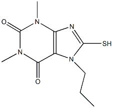 1,3-dimethyl-7-propyl-8-sulfanyl-3,7-dihydro-1H-purine-2,6-dione Struktur