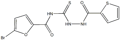 5-bromo-N-{[2-(thien-2-ylcarbonyl)hydrazino]carbothioyl}-2-furamide Struktur