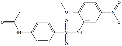 N-[4-({5-nitro-2-methoxyanilino}sulfonyl)phenyl]acetamide Struktur