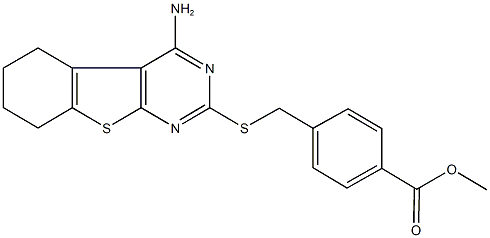 methyl 4-{[(4-amino-5,6,7,8-tetrahydro[1]benzothieno[2,3-d]pyrimidin-2-yl)sulfanyl]methyl}benzoate Struktur