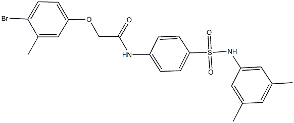 2-(4-bromo-3-methylphenoxy)-N-{4-[(3,5-dimethylanilino)sulfonyl]phenyl}acetamide Struktur