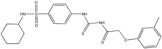 N-cyclohexyl-4-[({[(3-methylphenoxy)acetyl]amino}carbothioyl)amino]benzenesulfonamide Struktur