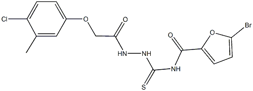 5-bromo-N-({2-[(4-chloro-3-methylphenoxy)acetyl]hydrazino}carbothioyl)-2-furamide Struktur