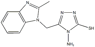 4-amino-5-[(2-methyl-1H-benzimidazol-1-yl)methyl]-4H-1,2,4-triazol-3-yl hydrosulfide Struktur