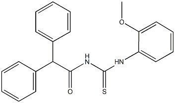 N-(diphenylacetyl)-N'-(2-methoxyphenyl)thiourea Struktur