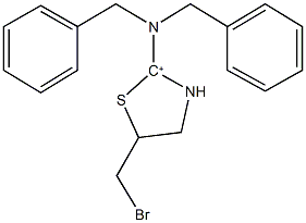 N,N-dibenzyl-5-(bromomethyl)-1,3-thiazolidinium-2-amine Struktur