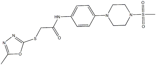 2-[(5-methyl-1,3,4-oxadiazol-2-yl)sulfanyl]-N-{4-[4-(methylsulfonyl)-1-piperazinyl]phenyl}acetamide Struktur