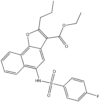 ethyl 5-{[(4-fluorophenyl)sulfonyl]amino}-2-propylnaphtho[1,2-b]furan-3-carboxylate Struktur