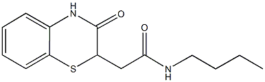 N-butyl-2-(3-oxo-3,4-dihydro-2H-1,4-benzothiazin-2-yl)acetamide Struktur