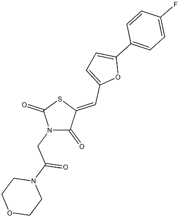 5-{[5-(4-fluorophenyl)-2-furyl]methylene}-3-[2-(4-morpholinyl)-2-oxoethyl]-1,3-thiazolidine-2,4-dione Struktur