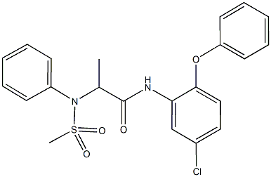 N-(5-chloro-2-phenoxyphenyl)-2-[(methylsulfonyl)anilino]propanamide Struktur