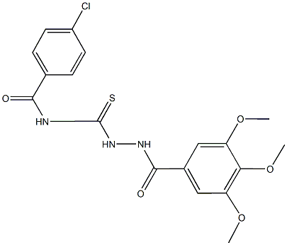 4-chloro-N-{[2-(3,4,5-trimethoxybenzoyl)hydrazino]carbothioyl}benzamide Struktur