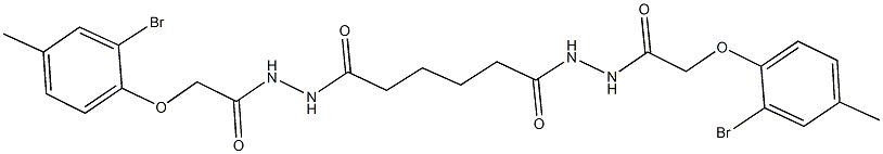 2-(2-bromo-4-methylphenoxy)-N'-(6-{2-[(2-bromo-4-methylphenoxy)acetyl]hydrazino}-6-oxohexanoyl)acetohydrazide Struktur