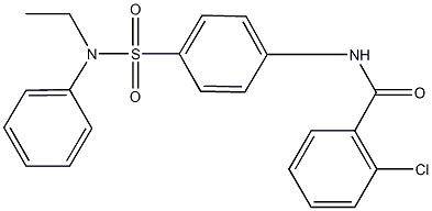 2-chloro-N-{4-[(ethylanilino)sulfonyl]phenyl}benzamide Struktur