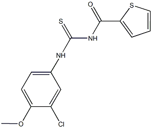 N-(3-chloro-4-methoxyphenyl)-N'-(2-thienylcarbonyl)thiourea Struktur