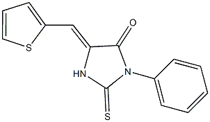 3-phenyl-5-(2-thienylmethylene)-2-thioxo-4-imidazolidinone Struktur