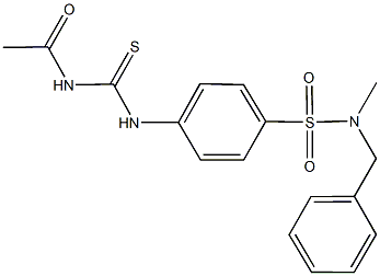 4-{[(acetylamino)carbothioyl]amino}-N-benzyl-N-methylbenzenesulfonamide Struktur