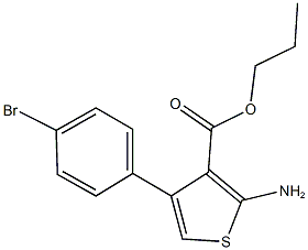 propyl 2-amino-4-(4-bromophenyl)-3-thiophenecarboxylate Struktur