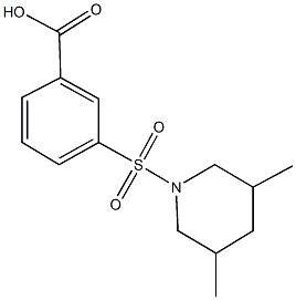 3-[(3,5-dimethyl-1-piperidinyl)sulfonyl]benzoic acid Struktur