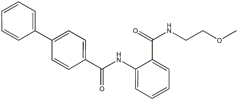 N-(2-{[(2-methoxyethyl)amino]carbonyl}phenyl)[1,1'-biphenyl]-4-carboxamide Struktur