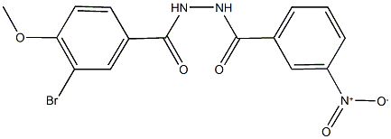 3-bromo-N'-{3-nitrobenzoyl}-4-methoxybenzohydrazide Struktur