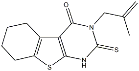 3-(2-methyl-2-propenyl)-2-sulfanyl-5,6,7,8-tetrahydro[1]benzothieno[2,3-d]pyrimidin-4(3H)-one Struktur