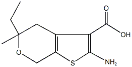 2-amino-5-ethyl-5-methyl-4,7-dihydro-5H-thieno[2,3-c]pyran-3-carboxylicacid Struktur