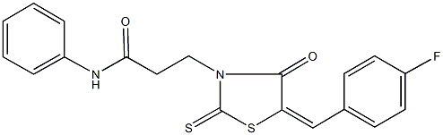 3-[5-(4-fluorobenzylidene)-4-oxo-2-thioxo-1,3-thiazolidin-3-yl]-N-phenylpropanamide Struktur