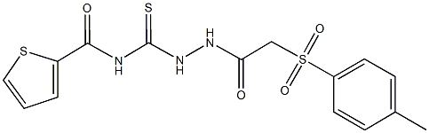 N-[(2-{[(4-methylphenyl)sulfonyl]acetyl}hydrazino)carbothioyl]-2-thiophenecarboxamide Struktur