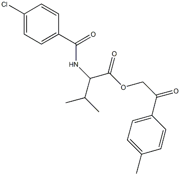 2-(4-methylphenyl)-2-oxoethyl 2-[(4-chlorobenzoyl)amino]-3-methylbutanoate Struktur