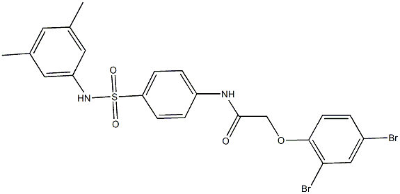 2-(2,4-dibromophenoxy)-N-{4-[(3,5-dimethylanilino)sulfonyl]phenyl}acetamide Struktur