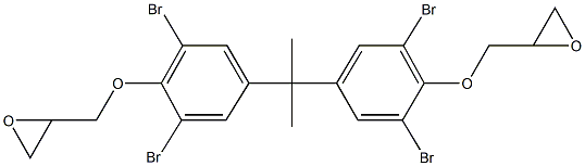 2-[(2,6-dibromo-4-{1-[3,5-dibromo-4-(2-oxiranylmethoxy)phenyl]-1-methylethyl}phenoxy)methyl]oxirane Struktur