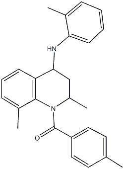 2,8-dimethyl-1-(4-methylbenzoyl)-N-(2-methylphenyl)-1,2,3,4-tetrahydro-4-quinolinamine Struktur