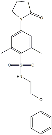 2,6-dimethyl-4-(2-oxo-1-pyrrolidinyl)-N-(2-phenoxyethyl)benzenesulfonamide Struktur