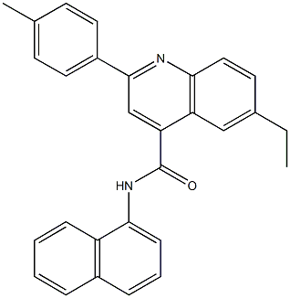 6-ethyl-2-(4-methylphenyl)-N-(1-naphthyl)-4-quinolinecarboxamide Struktur