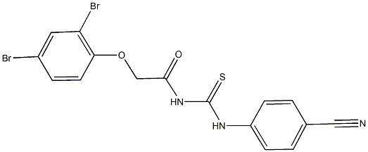 N-(4-cyanophenyl)-N'-[(2,4-dibromophenoxy)acetyl]thiourea Struktur