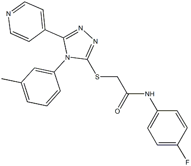 N-(4-fluorophenyl)-2-{[4-(3-methylphenyl)-5-(4-pyridinyl)-4H-1,2,4-triazol-3-yl]sulfanyl}acetamide Struktur