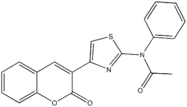 N-[4-(2-oxo-2H-chromen-3-yl)-1,3-thiazol-2-yl]-N-phenylacetamide Struktur