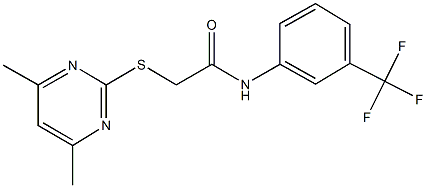 2-[(4,6-dimethyl-2-pyrimidinyl)sulfanyl]-N-[3-(trifluoromethyl)phenyl]acetamide Struktur