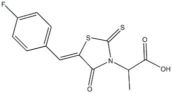 2-[5-(4-fluorobenzylidene)-4-oxo-2-thioxo-1,3-thiazolidin-3-yl]propanoic acid Struktur