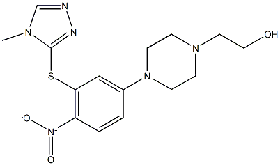 2-(4-{4-nitro-3-[(4-methyl-4H-1,2,4-triazol-3-yl)sulfanyl]phenyl}-1-piperazinyl)ethanol Struktur