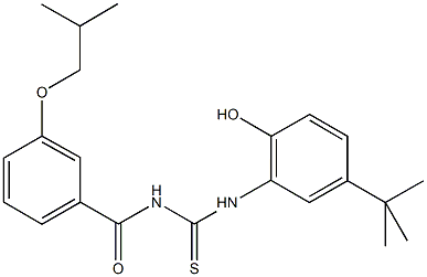 N-(5-tert-butyl-2-hydroxyphenyl)-N'-(3-isobutoxybenzoyl)thiourea Struktur