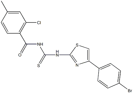 N-[4-(4-bromophenyl)-1,3-thiazol-2-yl]-N'-(2-chloro-4-methylbenzoyl)thiourea Struktur