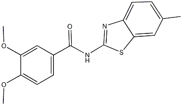 3,4-dimethoxy-N-(6-methyl-1,3-benzothiazol-2-yl)benzamide Struktur