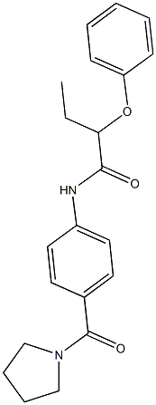 2-phenoxy-N-[4-(1-pyrrolidinylcarbonyl)phenyl]butanamide Struktur