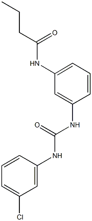 N-(3-{[(3-chloroanilino)carbonyl]amino}phenyl)butanamide Struktur