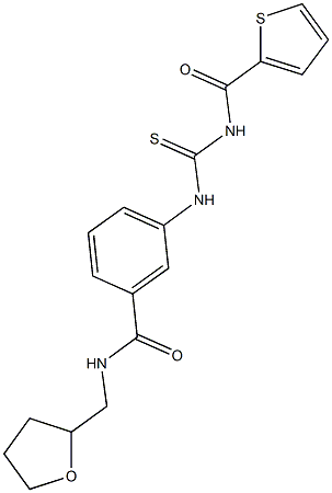 N-(tetrahydro-2-furanylmethyl)-3-({[(2-thienylcarbonyl)amino]carbothioyl}amino)benzamide Struktur