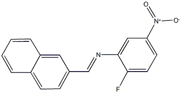 2-fluoro-N-(2-naphthylmethylene)-5-nitroaniline Struktur